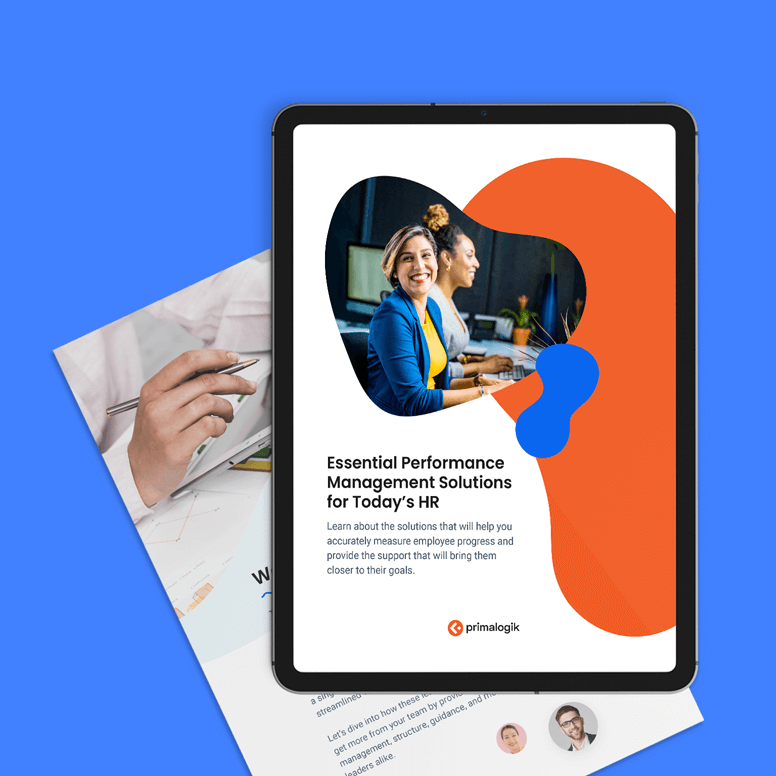 An iPad displaying the Essential Performance Management Solutions to Today's HR